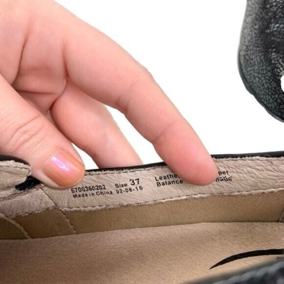 Dansko Black Leather Crackle Addy Loafers - Picture 3 of 6